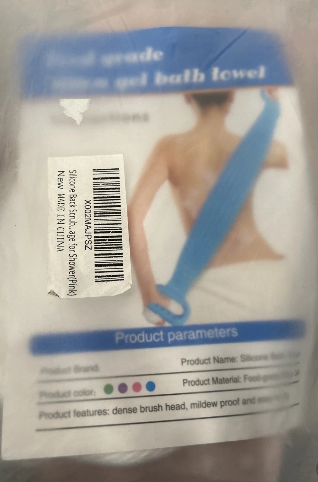 2 Silicone Bath TowelsBack Brush Scrubber Exfoliating Scrub Body Wash Dual Side