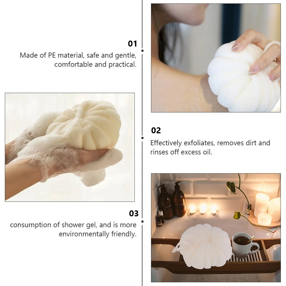 2 Pcs Petal Bath Ball Sponge Balls Shower Body Scrubber Baby Loofah Pad Pouf
