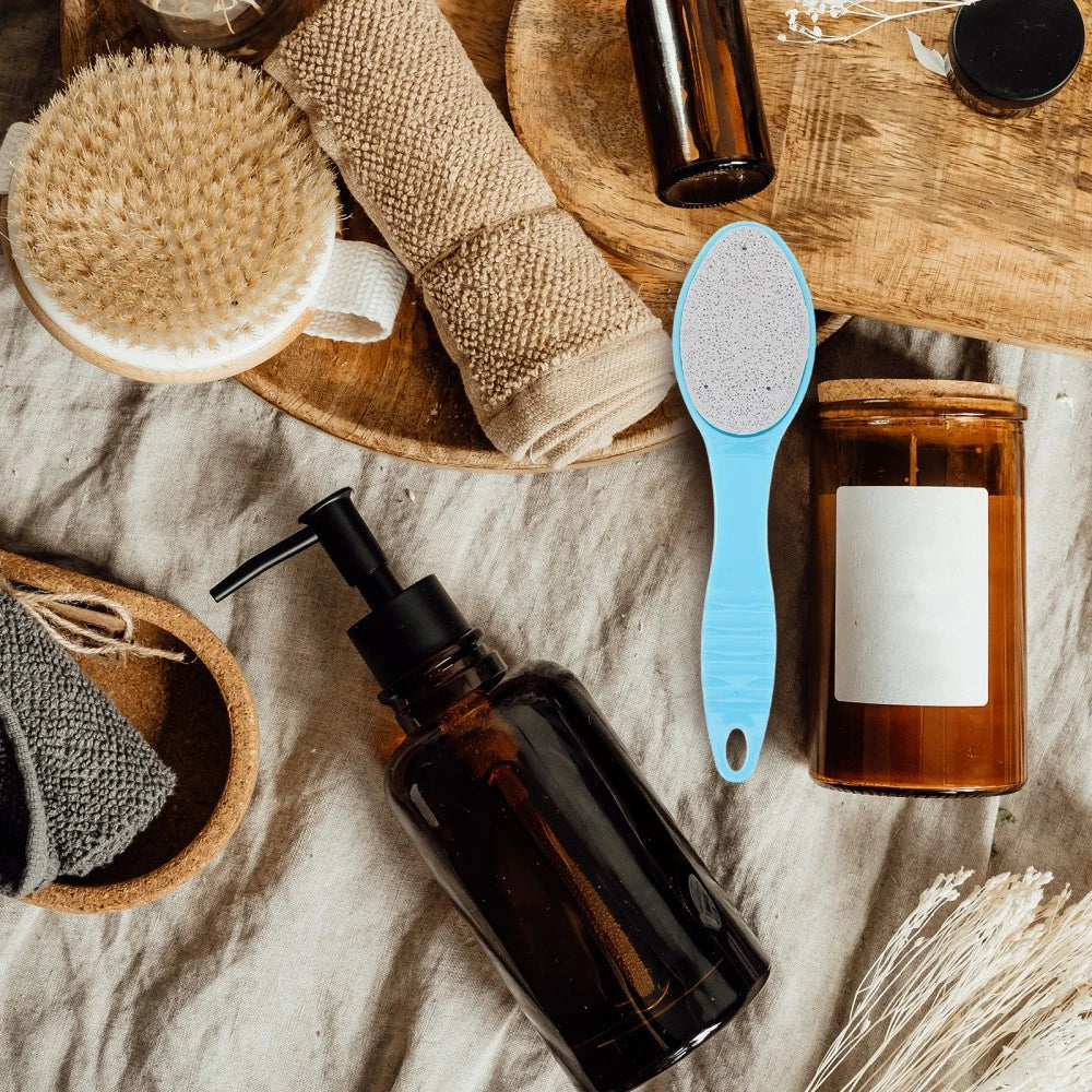 Foot Brush with Plastic Handle (Random Color) Bristle foot brush