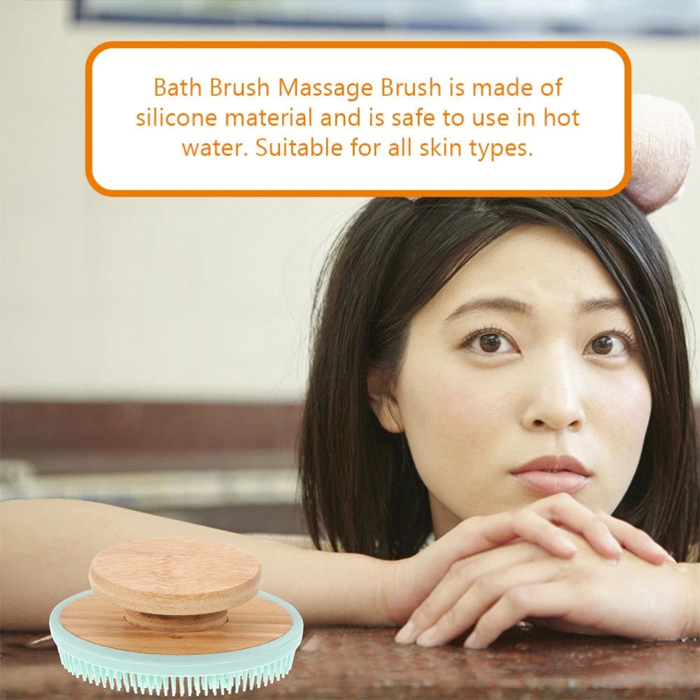 2pcs Silicone Bathing Long Teeth Body Cleaning Brush Mild Body Scrubber Brush