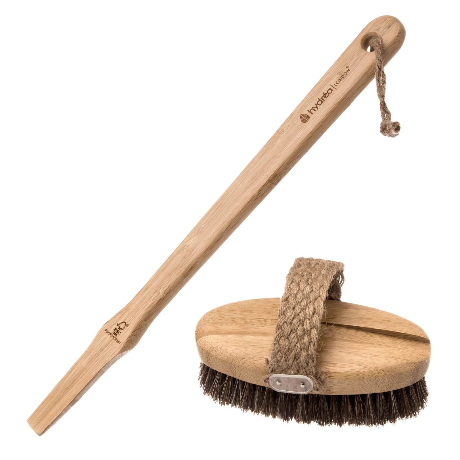Bamboo Mane & Cactus Bristle Bath Brush With Long Detachable Handle Wbb13hhd