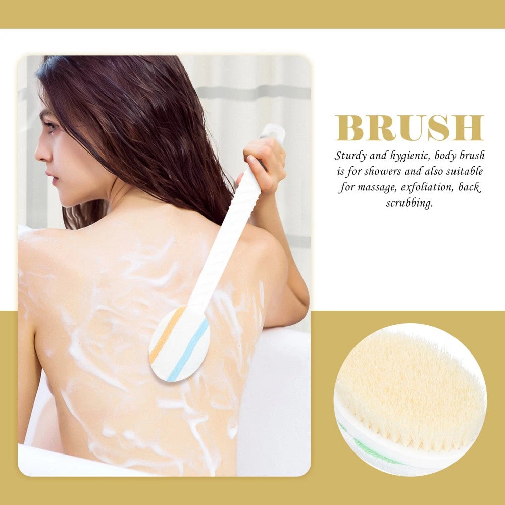 Double-head Shower Brush Bath Scrub Man Cleaning Long Handle Bathing