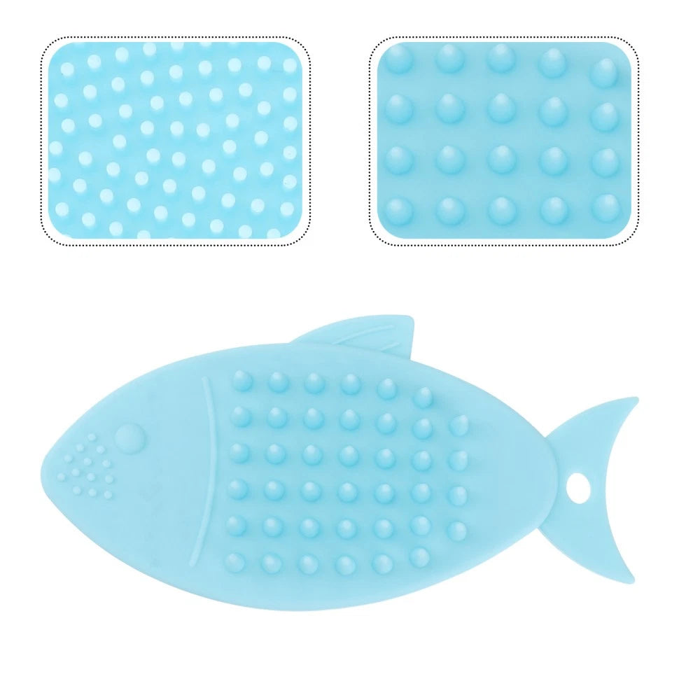 3 Pieces Fish-shaped Bath Brush Child Baby Silicone Cleaning Body