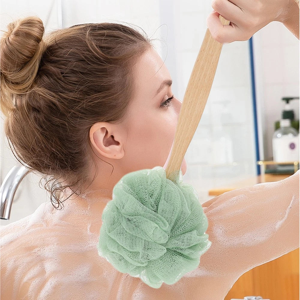 3 Pcs Bath Ball Towel Back Shower Scrubber Body Cleaning Brush Home Use