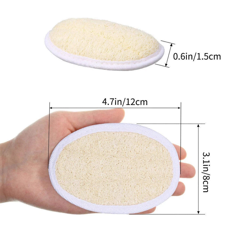 1/2/5X Biodegradable Shower Brushes Natural Loofah Exfoliating Sponge for Bath/