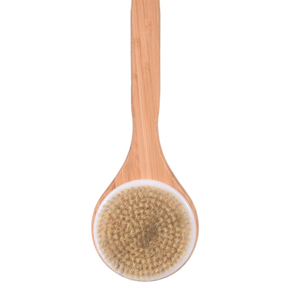 US 1 Natural Bristle Wooden Bath Shower Brush Spa Back Body Dry Skin Scrubber
