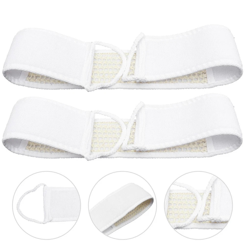 2 Pcs Body Exfoliator Bubble Bath Towel Back Washing Strap Scrubber Belt