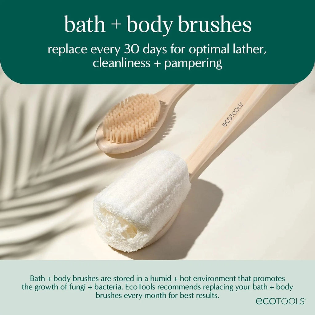 NEW-Long Handle Bath Brush Back Scrubber Shower Exfoliating Body Brush Vegan