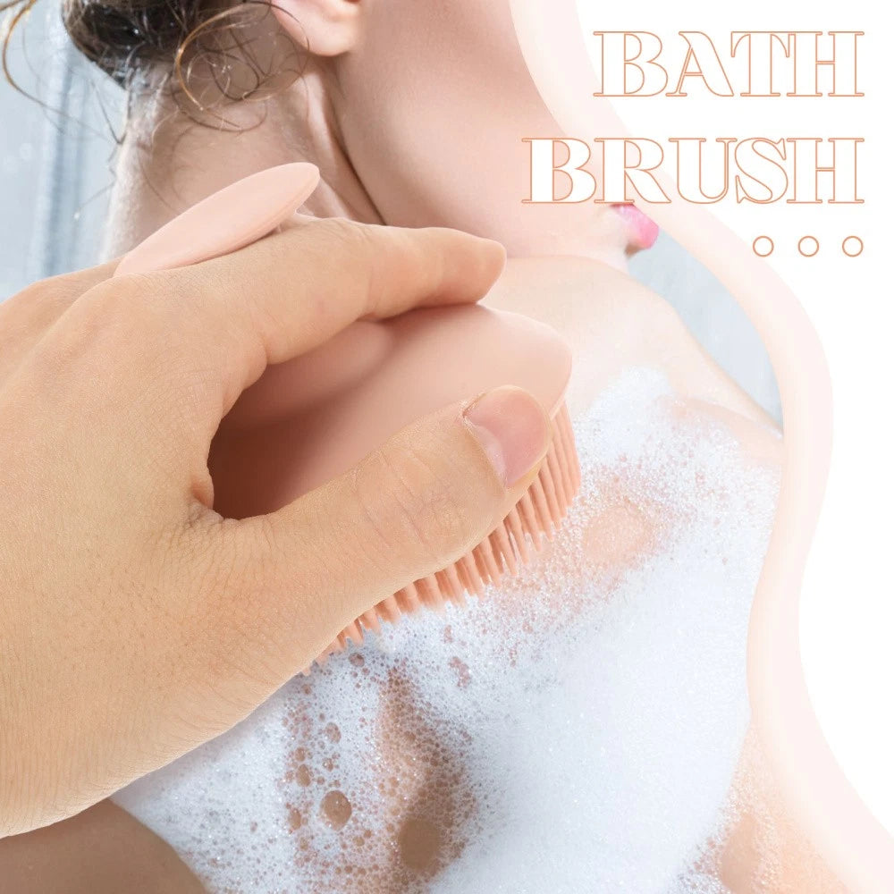 Bath Brush Exfoliating for Body Travel Soft Silicone Scrubber Shower
