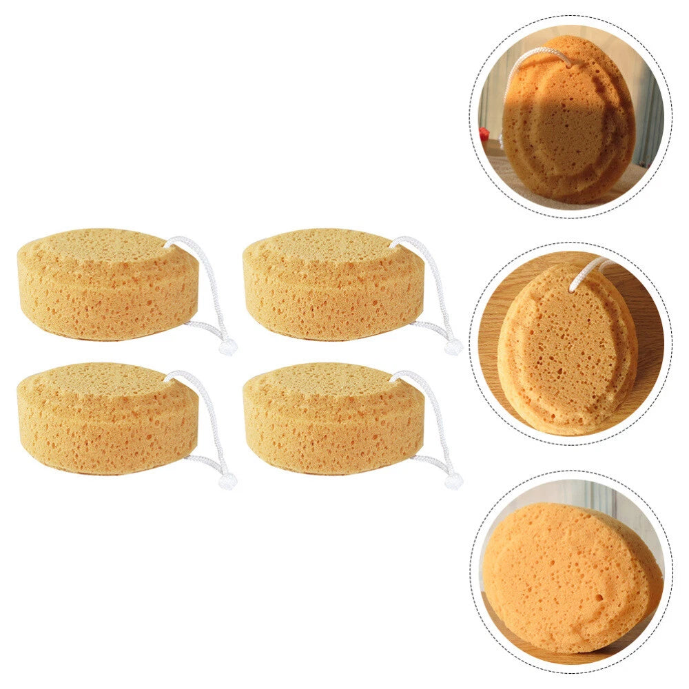 4Pcs Adult Shower Sponge Bath Natural Sea Massaging Household Bathing Brush