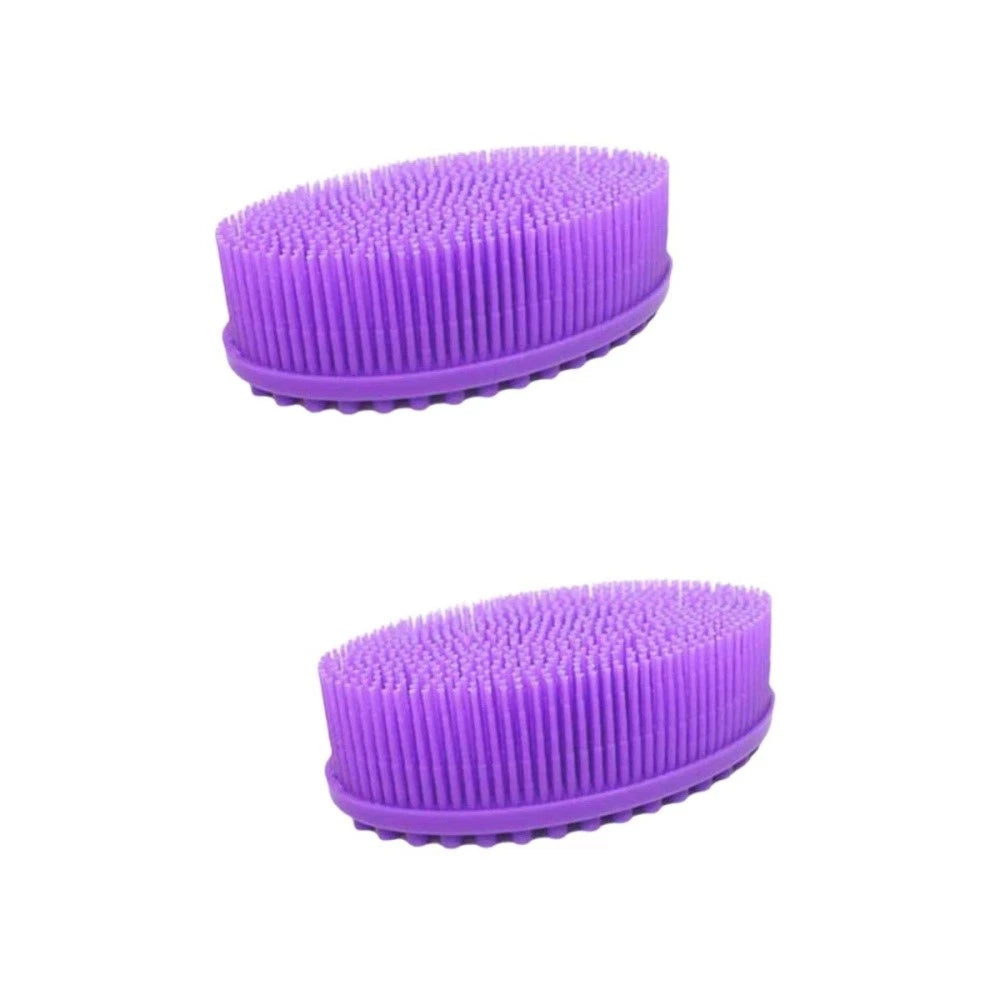 2 PCS Bath Brush Body Scrubber Silicone Exfoliator Baby Washing Bathing
