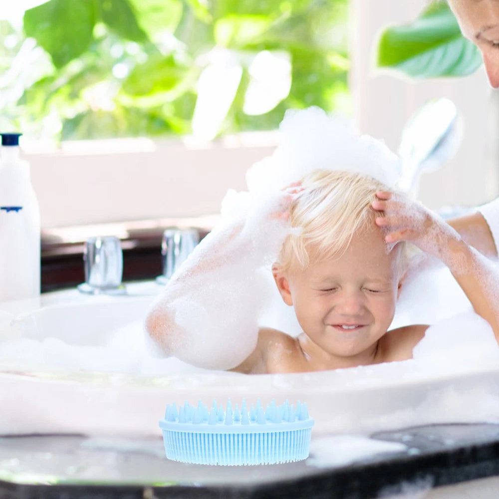 2 Pcs Bath Brush Silicone Shower Scrubber Body with Handle