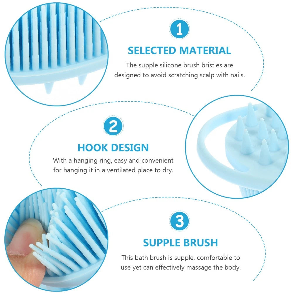 Bath Child Shower Scrubber Soft Double-sided Silicone Cleaning