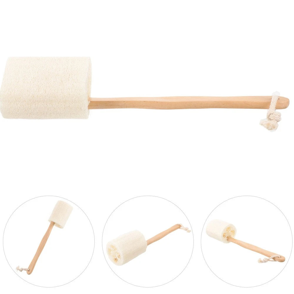 Loofah Shower Brush Scrub for Body Bath Spa Cleaning Exfoliating Stick