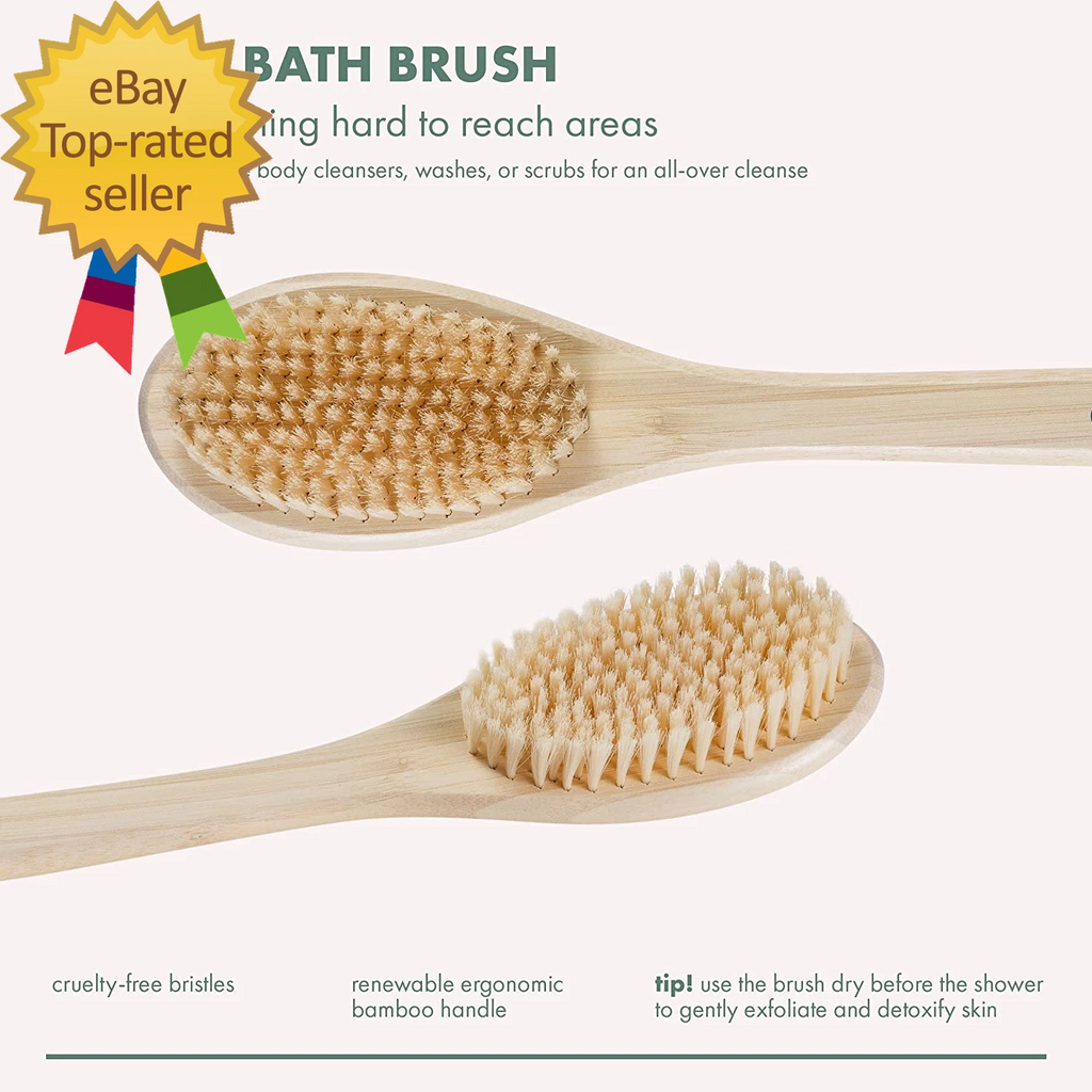 Bath Bristle Brush Bath Brush with Long Handle,Cleanse Back & Hard-To-Reach Area