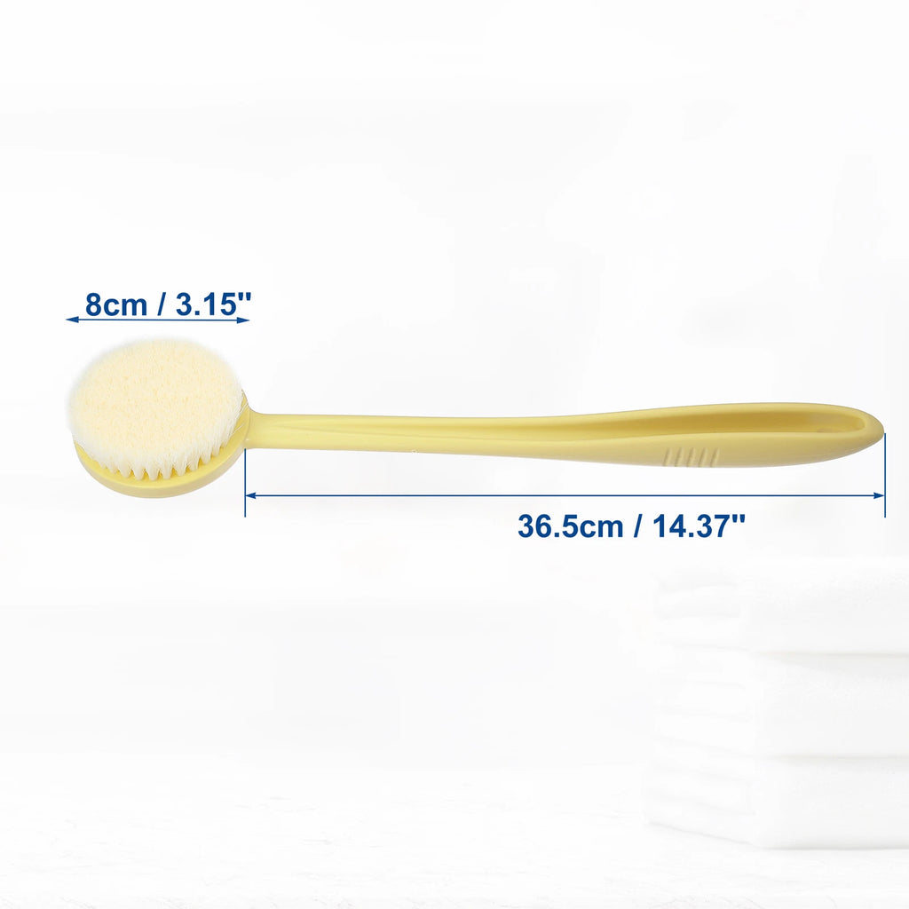 1Pcs Body Bath Brush Back Scrubber with Long Handle for Shower PP Beige