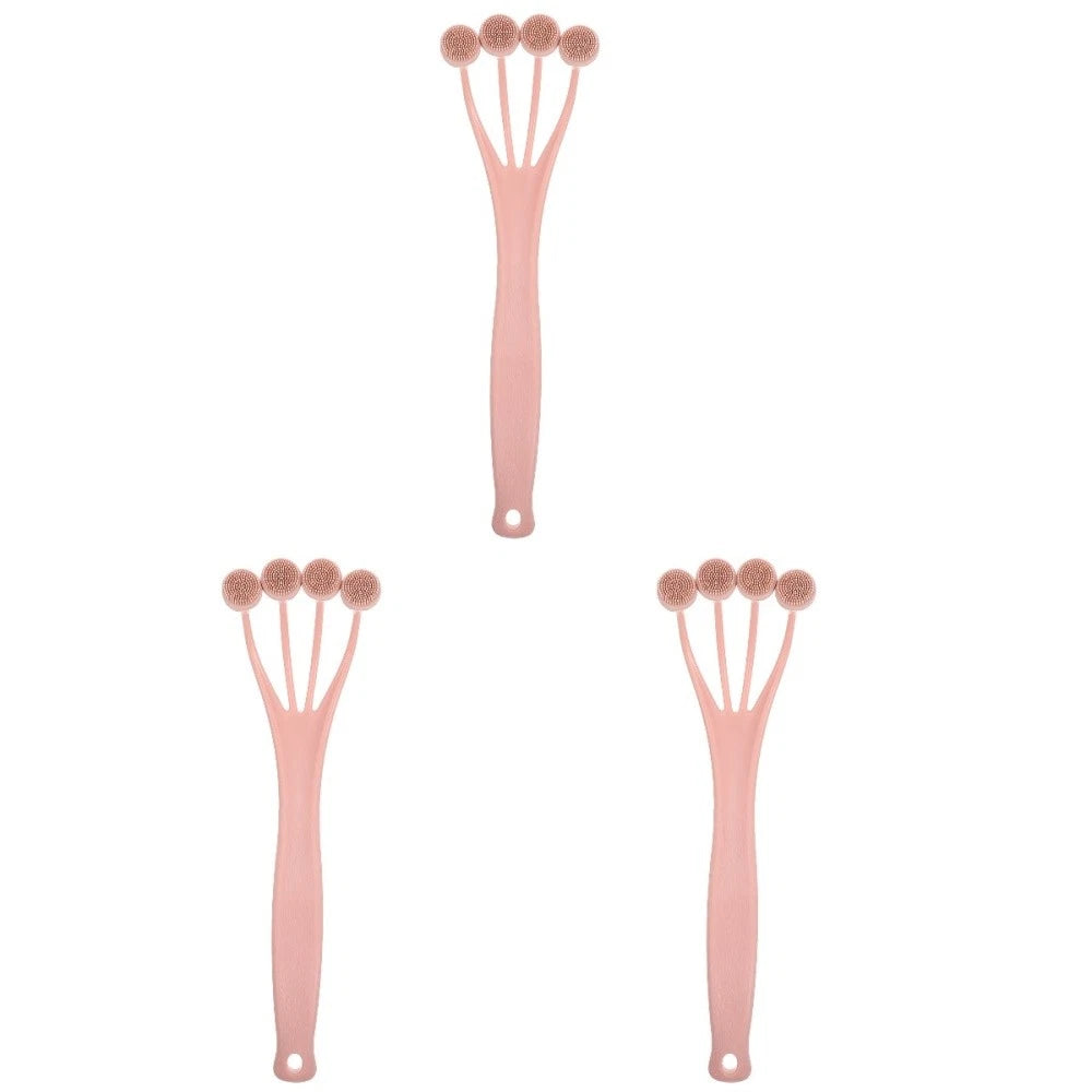3 Pack Exfoliating Bath Brush Body Shower Scrubber Long Handle for