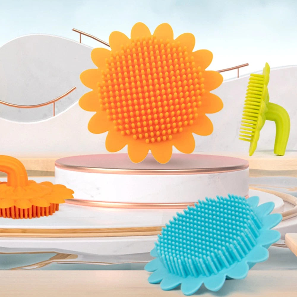 2pcs Shampoo Brush Durable Bath Brush Portable Bath Brush Back Rub Silicone