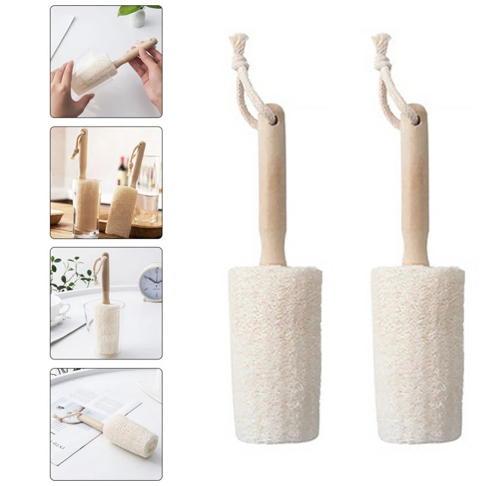 2Pcs Loofah Back Scrubber Loofah Shower Brush for Natural Exfoliation
