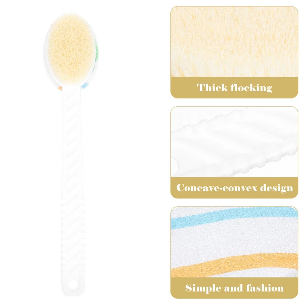 Double-head Shower Brush Bath Scrub Man Cleaning Long Handle Bathing