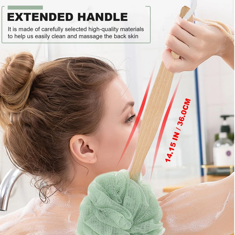3 Pcs Bath Ball Towel Back Shower Scrubber Body Cleaning Brush Home Use