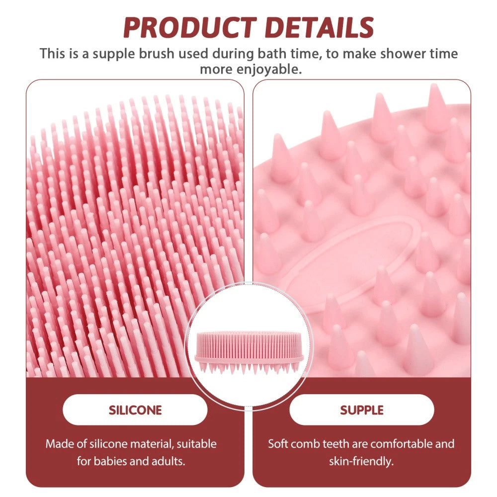 2 Pack Silicone Bath Brush Child Man Massage for Infant Scrubber