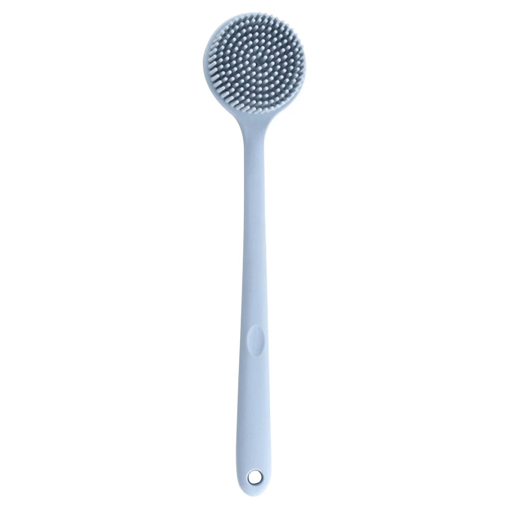 1pc Long Handle Shower Brush Silicone Body Brush Bath Brush Back Skin Scrubber
