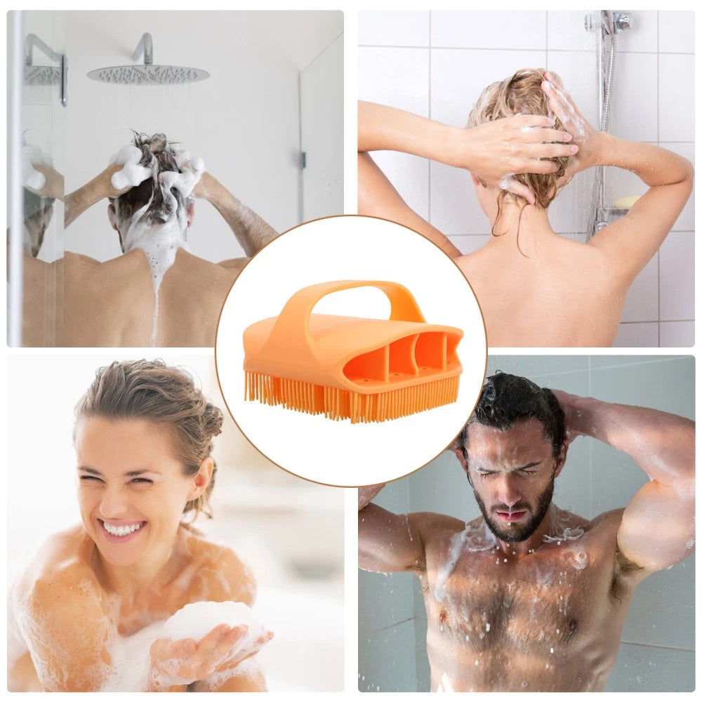 Silicone Bath Massage Brush Man Bathing Back Scrubber for Shower Men
