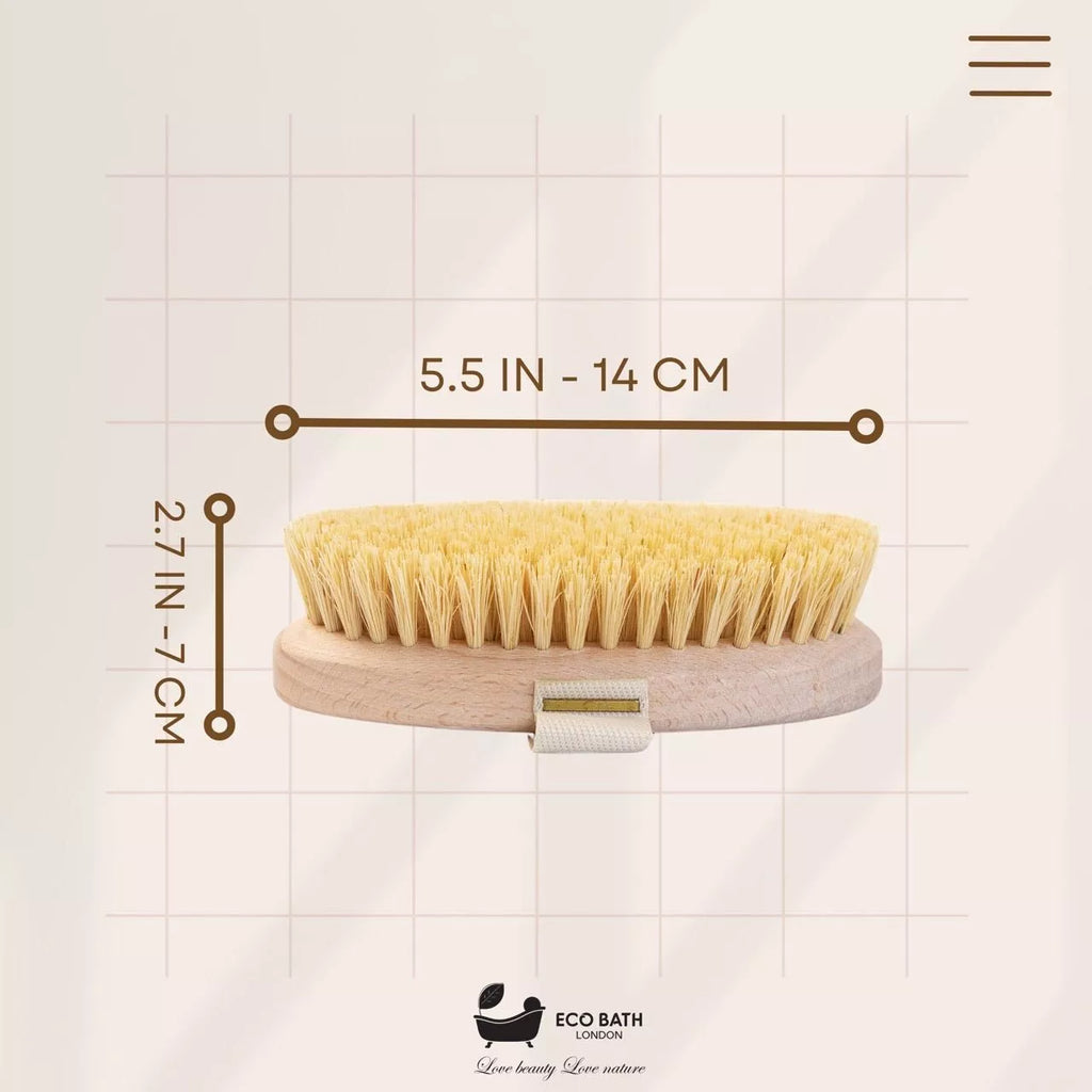 Eco Bath London Natural Sisal Massage Hand Brush - Dry Brushing Hand Brush for E