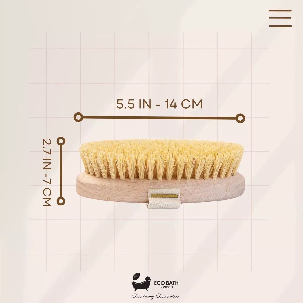 Eco Bath London Natural Sisal Massage Hand Brush - Dry Brushing Hand Brush for E