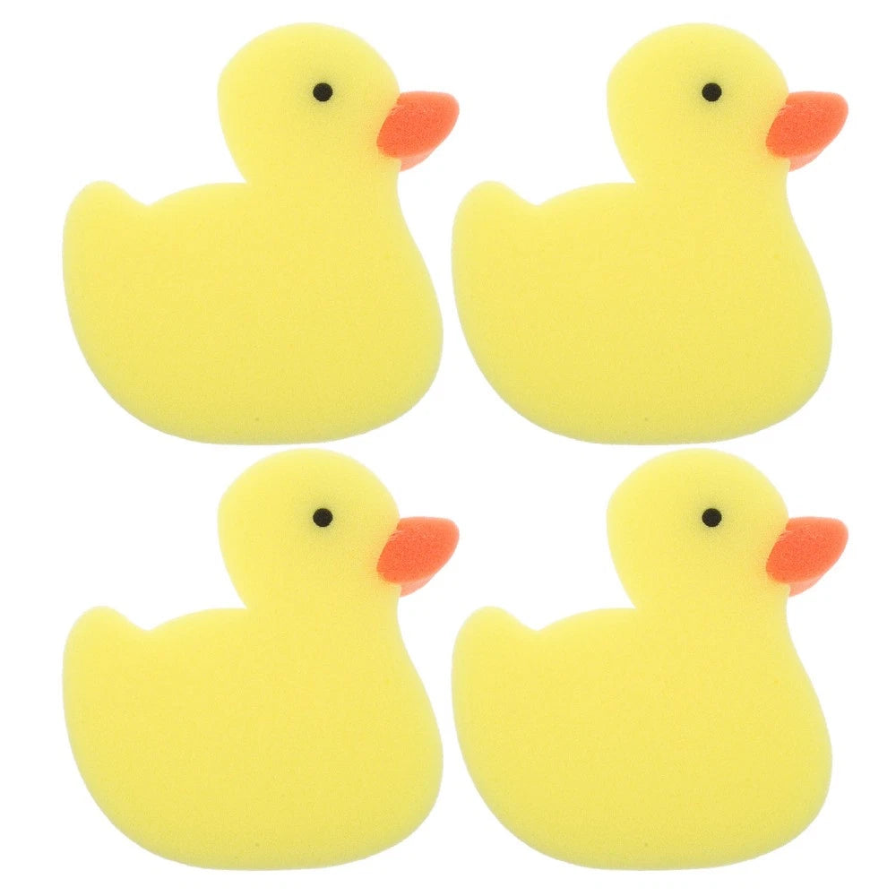 4 Pcs Little Yellow Duck Bath Brush Toddler Child Scrubber for Body