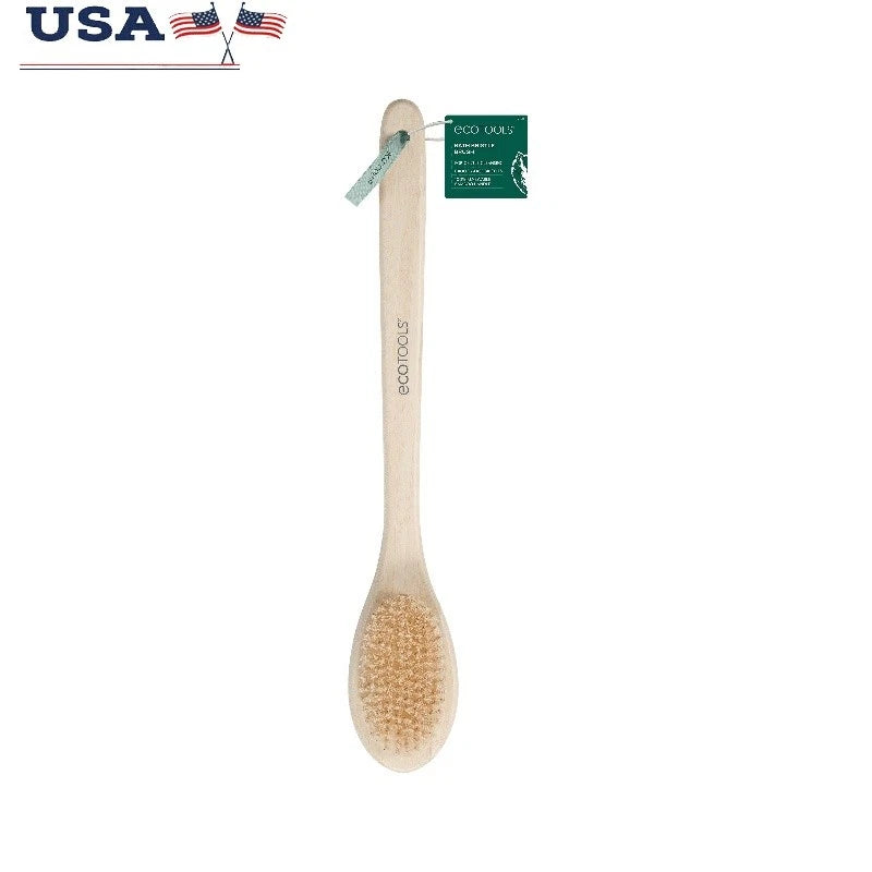 Bath Bristle Brush Long Handle Exfoliating Body Brush Vegan Cruelty-Free New