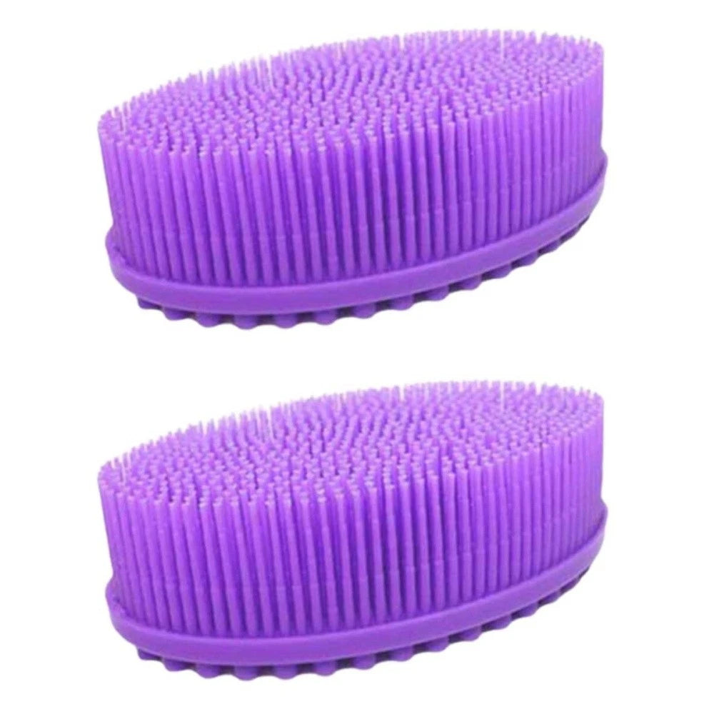 2 PCS Bath Brush Body Scrubber Silicone Exfoliator Baby Washing Bathing