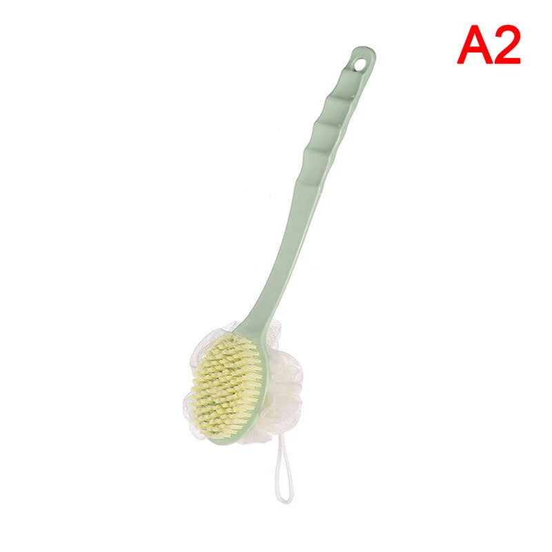 Long Handle Rubbing Back Bath Brush Flower Ball For Adult Soft Hair Dual PurYYR