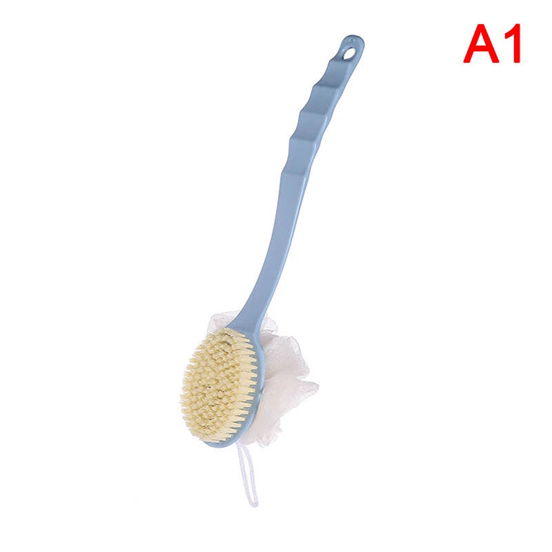 Long Handle Rubbing Back Bath Brush Flower Ball For Adult Soft Hair Dual PurYYR
