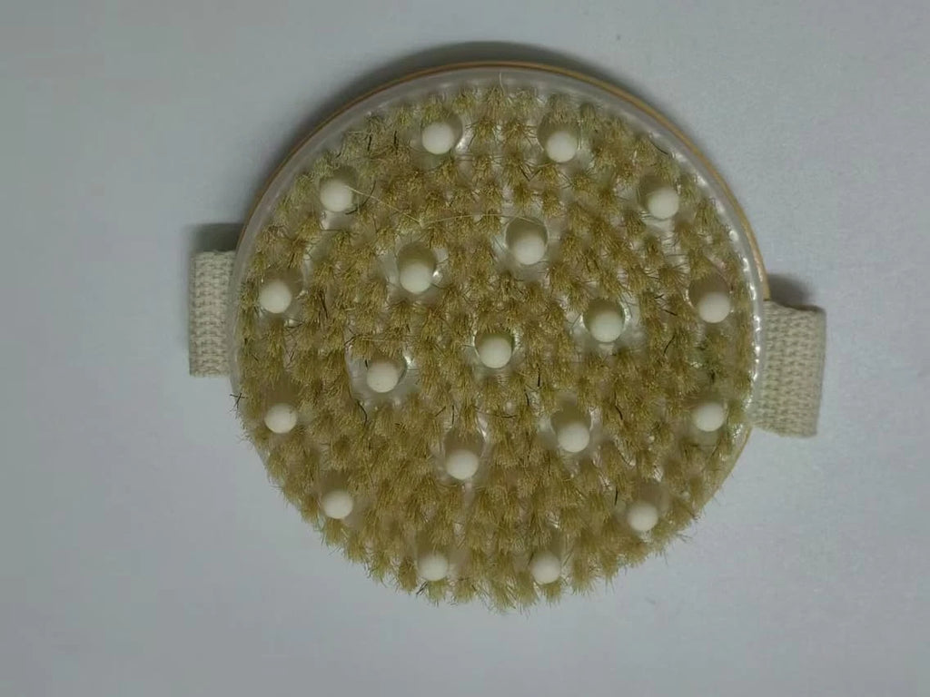 Dry Body Brush, Natural Bristle Bath Brush, Lymphatic Drainage, Exfoliate, Stimu