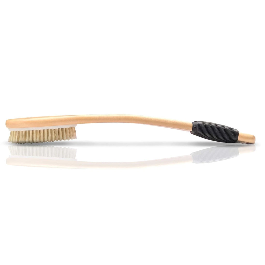 Wooden Long Handle Antiskid Shower Brush, Natural Bristle