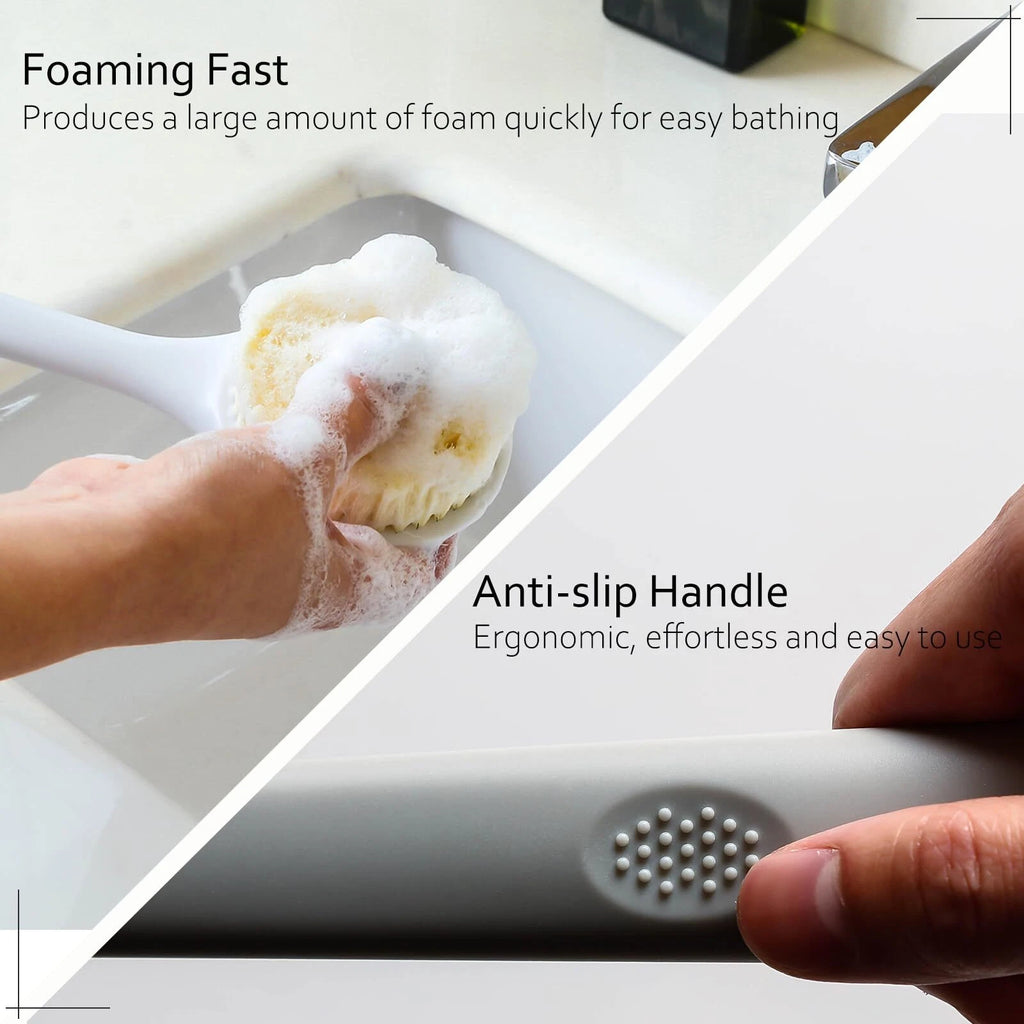 2 Pack Shower Brush for Back 14in Body Brush Long Handle Back Scrubber Soft B...