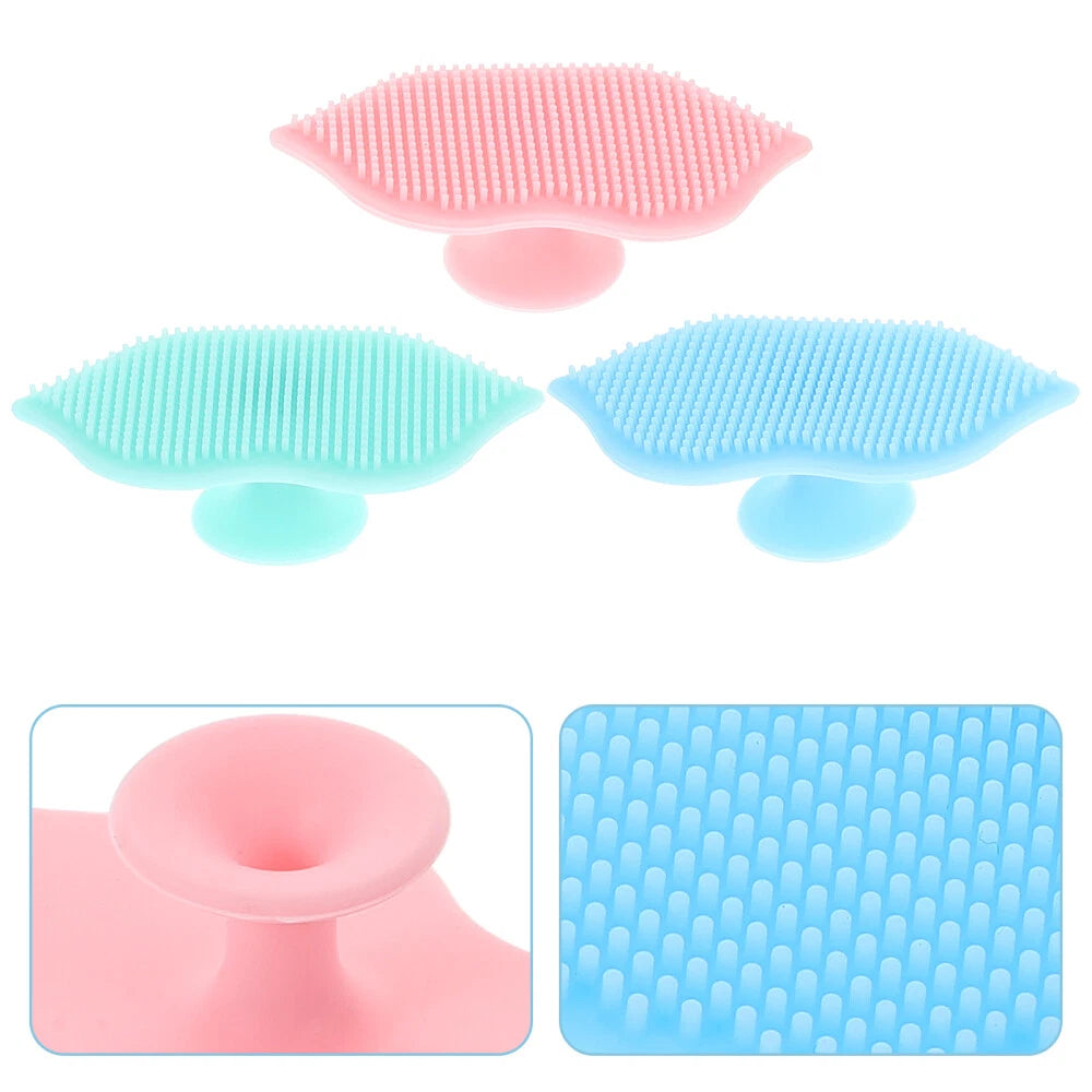 3 Pcs Silicone Cleansing Brush Baby Face Exfoliator Scrubber Cleanser