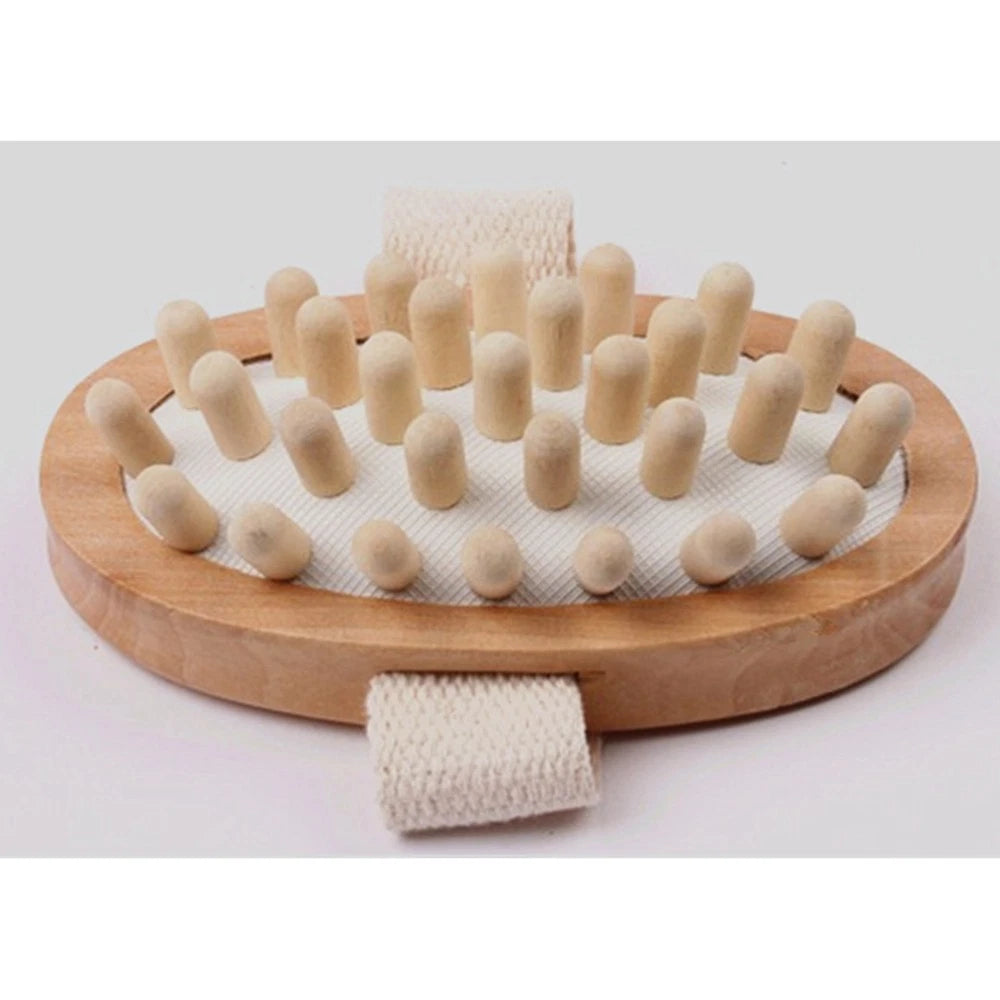 Body Massage Bath Brush Wooden Massage Round Head Bath Bathroom Accessories