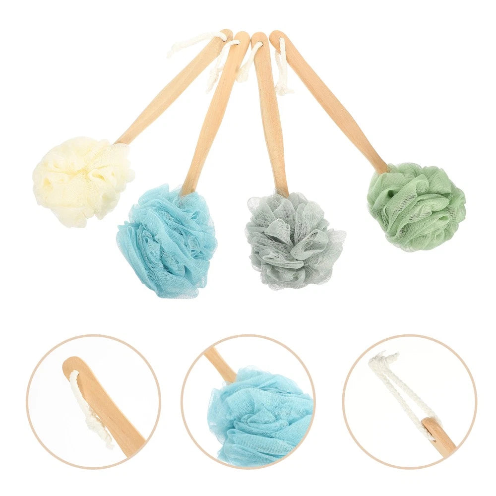 4 Pcs Bath Brush Rubs Back Ball Man Scrubber Scratcher for Shower