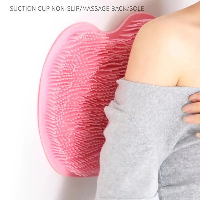 Silicone Rub Back Brush Non-slip Wash Foot Pad  with Sucker Massage Shower Mat