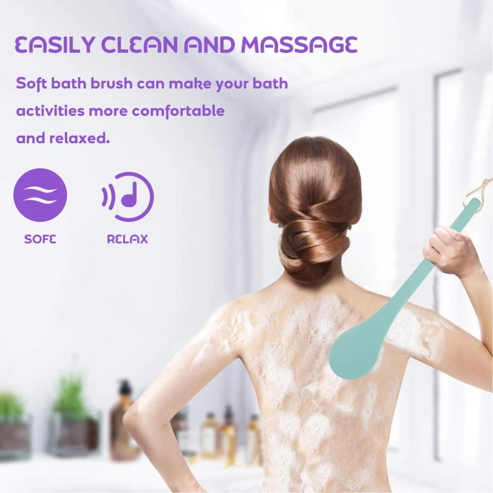 3 pcs Long Handle Shower Brush Body Brush Bath Brush Back Scrubber for