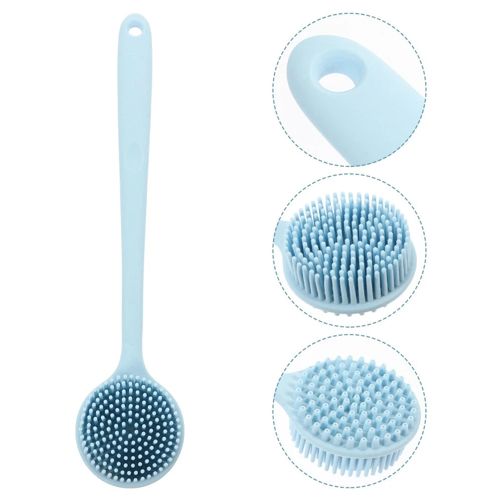 Silicone Bath Brush Shower Back Cleaning Scrubber Man Body with Handle