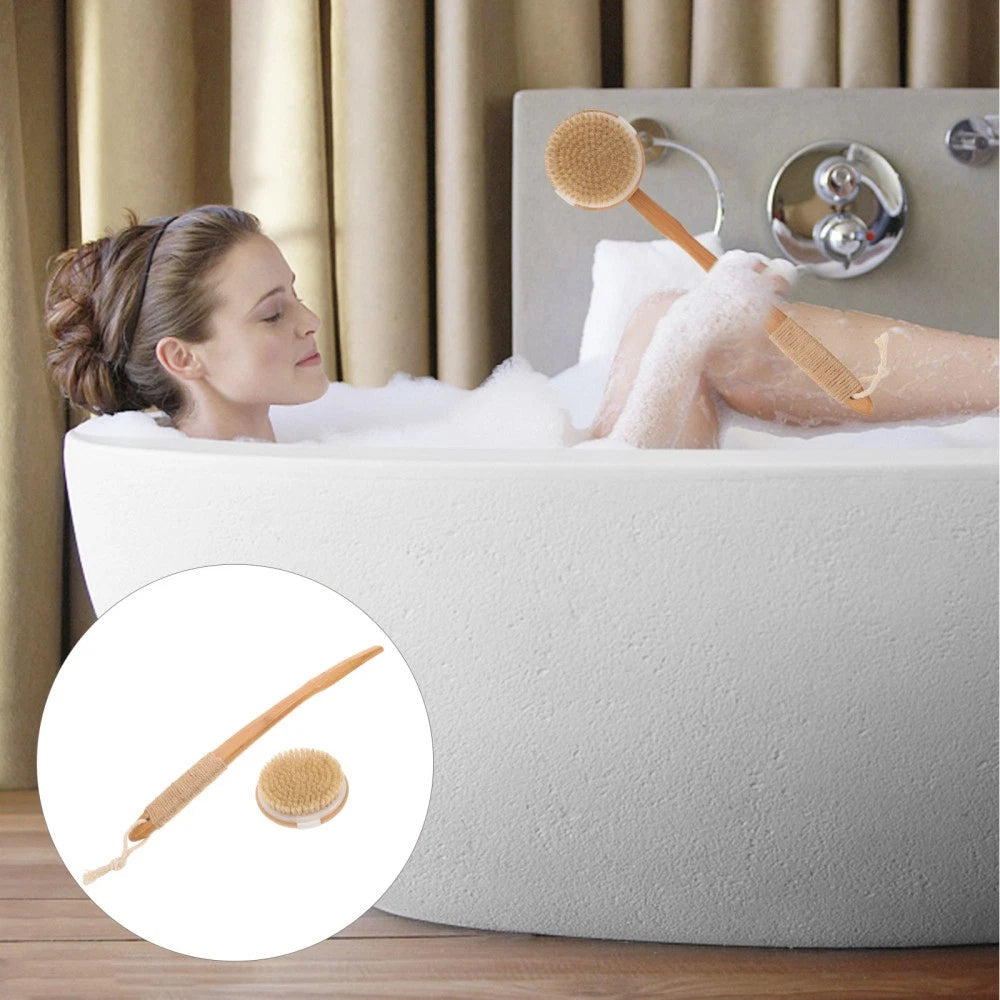 Removable Bath Brush Elder Women's Shower Scrubber Handle Cleaner for