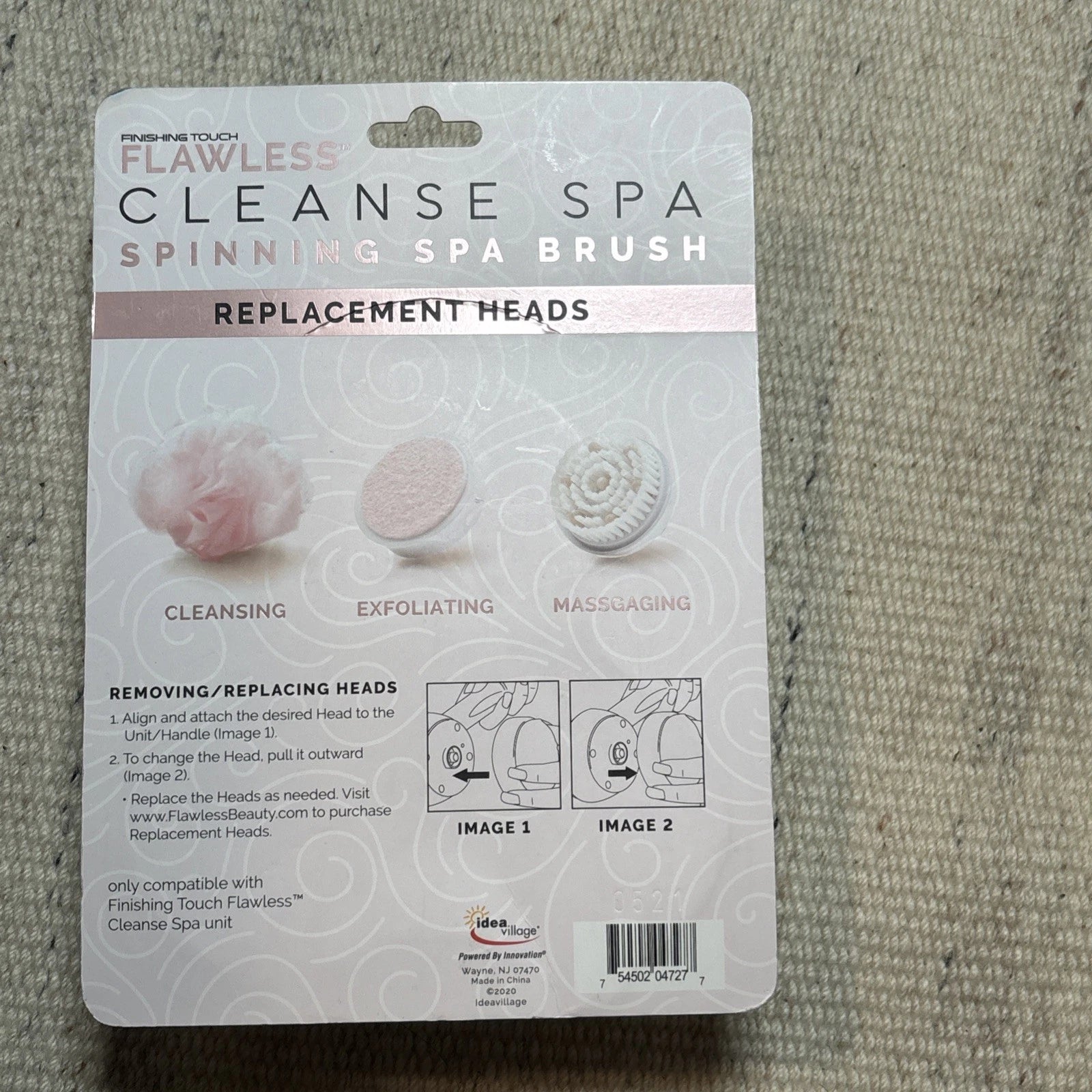 Finishing Touch Flawless SPINNING SPA BRUSH  Replacement Heads 3 - Pack