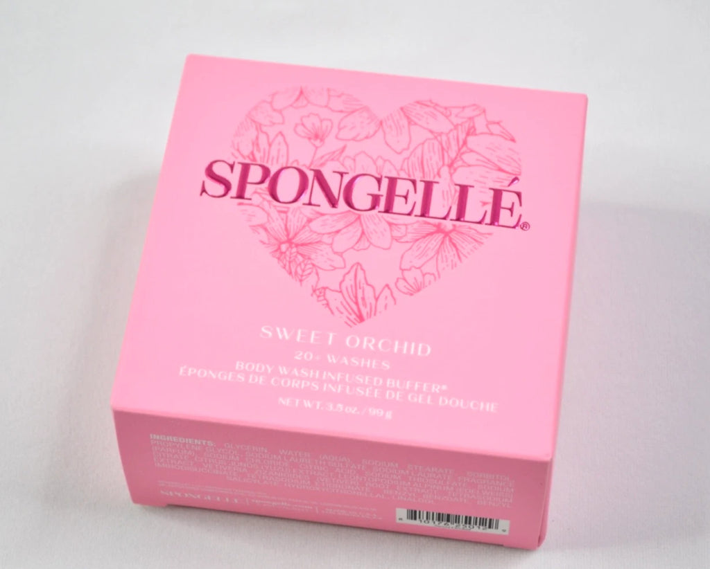 Spongelle SWEET ORCHID Infused Bath Shower Body Sponge Buffer 3.5 Oz