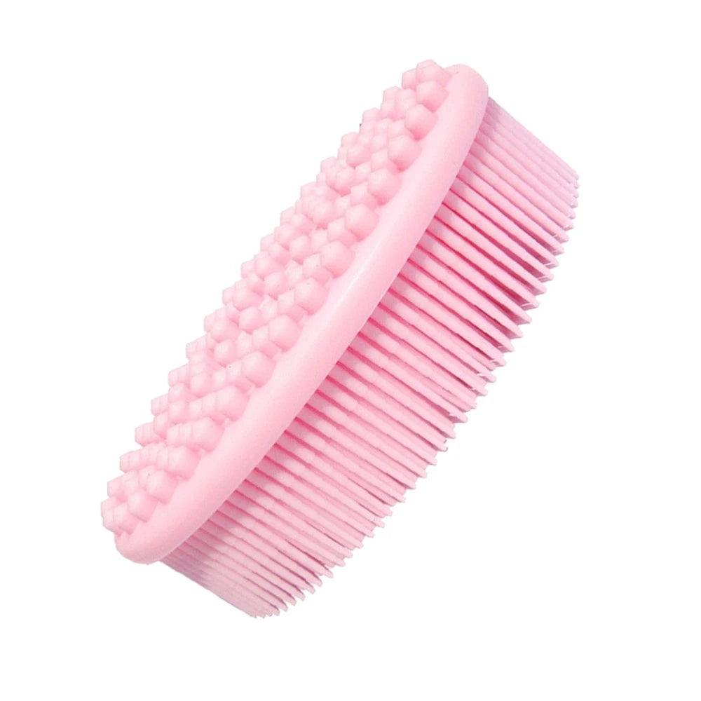 2 Pcs Massage Shampoo Brush Elder Silicone Bathing Shower Scrubber