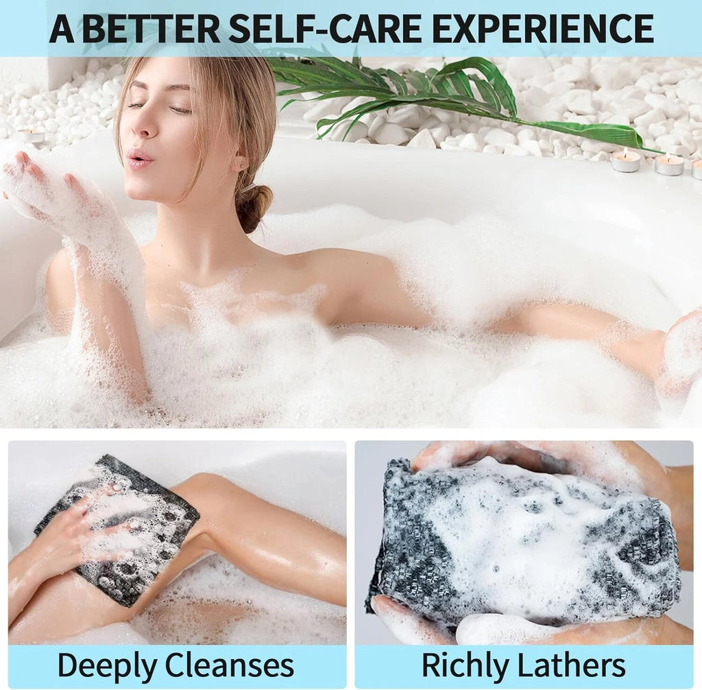 Exfoliating Washcloth Shower Towels, Premium Japanese Exfoliating Bo...