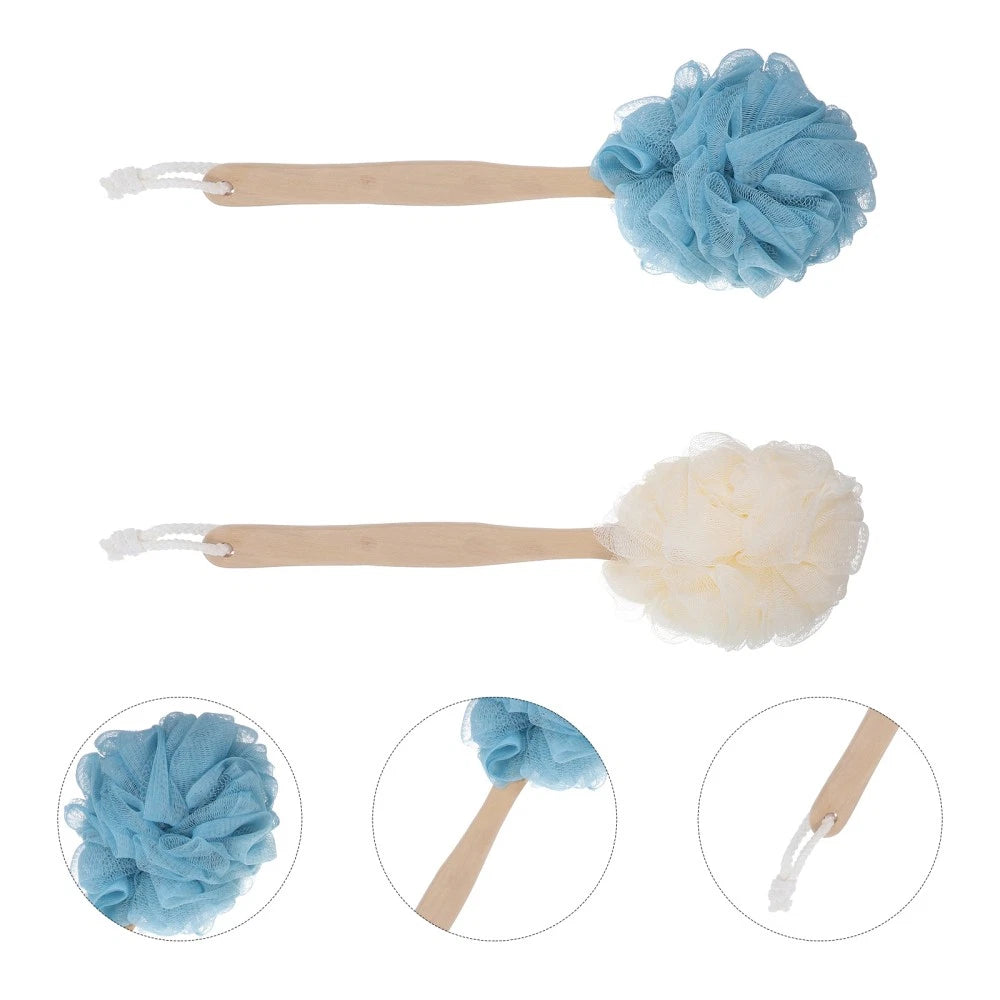 2 Pcs Man Miss Bath Brushes Shower Tools Bathtub with Long Handle Bathing